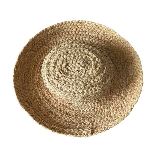 Helen Kaminski Hat Classic Turn Up Brim Raffia natural tan handmade - Picture 6 of 10